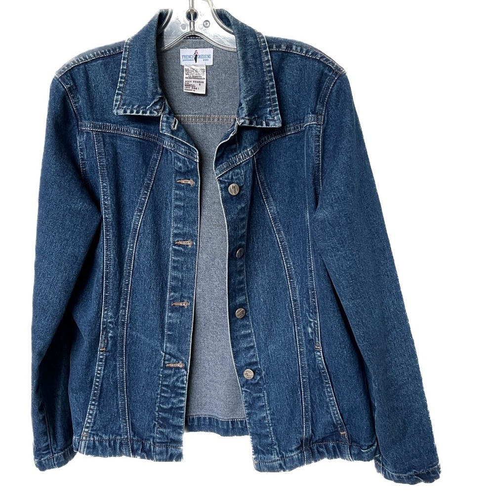 FDJ French Dressing Jean Denim Shirt Jacket Medium Wash Size 6 Blue Vtg Canada